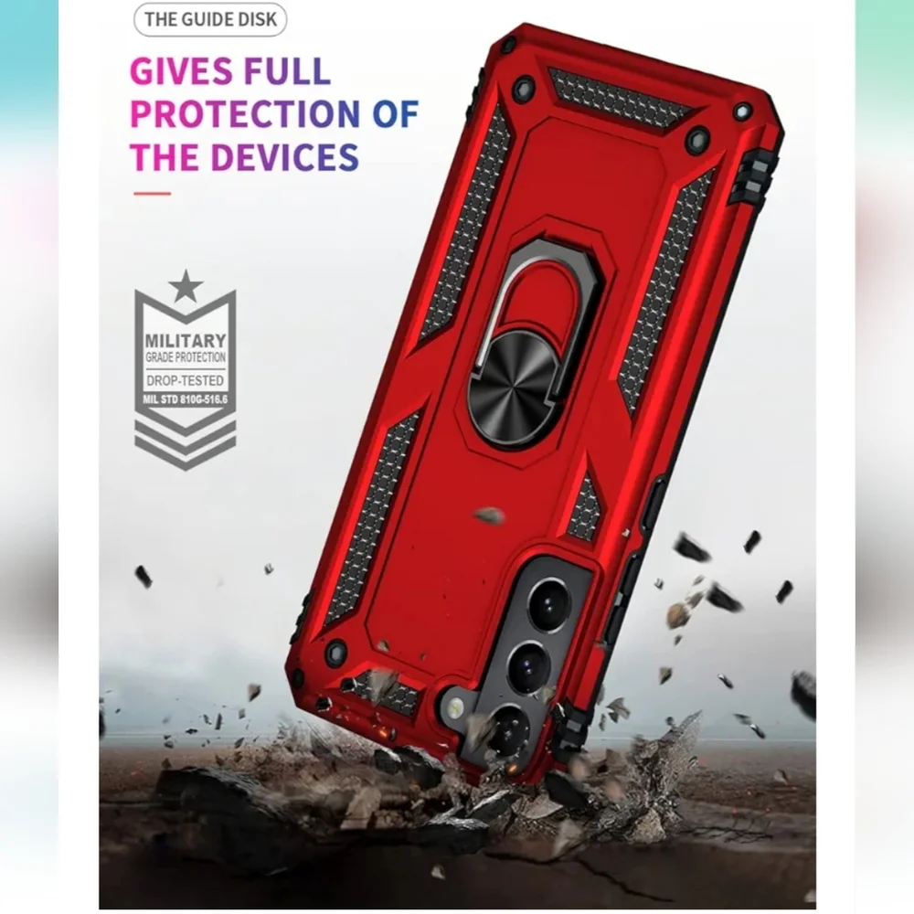 Samsung Red Rugged Phone Case with Kickstand